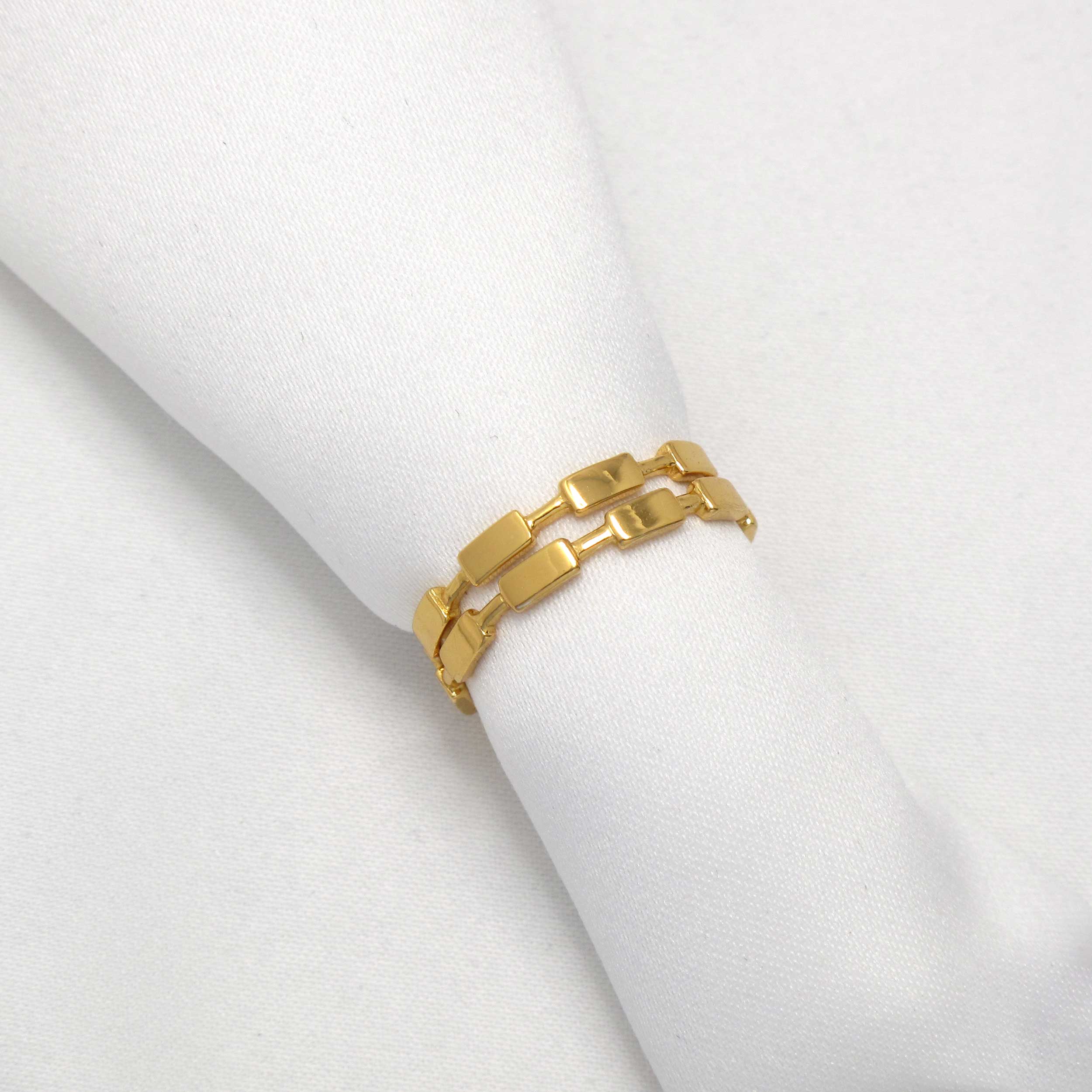 Geometric Ring Gold Double